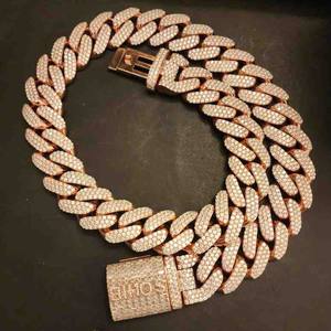 Cadena cubana de moda con incrustaciones de circonitas, plata de ley 925 cultivada en laboratorio, cadena de eslabones de 24 mm, unisex, 600 g, regalo para amantes de la joyería hip hop. - Product Image 5