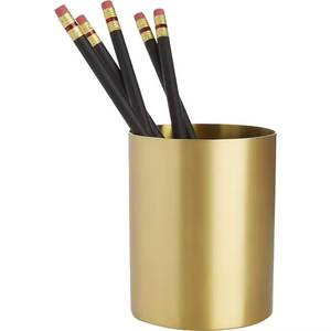 Standard Look Round Metal Pen Storage Box and Stand in Rose Gold & Gold Finish Handmade <b>Desk</b> Stationery Set <b>for</b> Office Use - Product Image 6