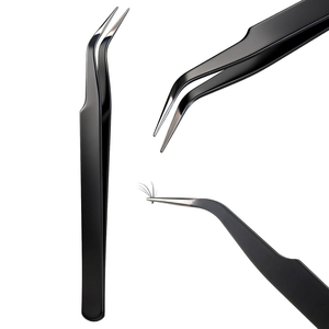 2026 Premium Quality Stainless Steel Lash Extension Tool, Minimalist Matte Black Finish, Anti-Magnetic Salon Beauty Tweezers - Product Image 1
