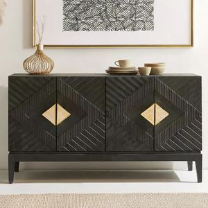 Modern Solid Wood Geometric <b>Storage</b> Living Room Cabinet & Dining <b>Sideboard</b> for Entry Hall - Product Image 1