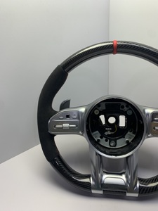 Volante in Fibra di Carbonio AMG per <span class=keywords><strong>Mercedes</strong></span> Classe C W205, Classe E W213, GLC X253, AMG GT, CLA, CLS, GLA, Classe S, GLE con Paddle in Alcantara - Product Image 2