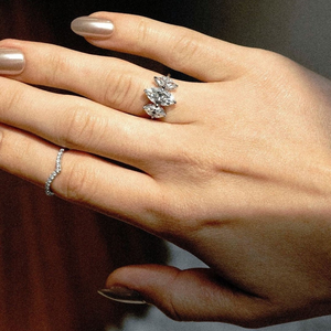 Three Stone Cz <b>Ring</b> White <b>Gold</b> Engagement <b>Ring</b> 10K Solid <b>Gold</b> Marquise Cut Trilogy <b>Ring</b> <b>Vintage</b> Art Deco <b>Ring</b> Proposal <b>Ring</b> - Product Image 3