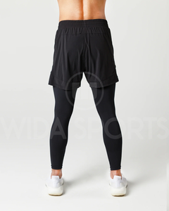 Men Gym 2 in 1 <b>Shorts</b> <b>Compression</b> Inner Leggings Breathable Quick Dry Sportswear - Product Image 2