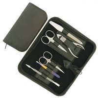Juego de Pedicura Profesional de 6 Piezas de Acero Inoxidable, Cortaúñas 5 en 1, Tijeras para Cutículas, Pinzas, Estuche de Estilo Clásico