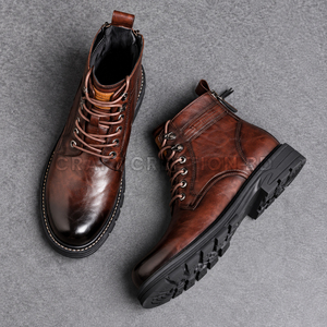 Surplus du Bangladesh : Bottines à lacets 100% authentiques pour hommes, à bout rond, style mode, à semelle épaisse, collection automne, en gros - Product Image 6