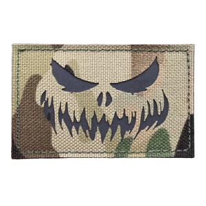 <b>Patch</b> House Rectangular Canvas <b>Patch</b> With Skull And Gun Design <b>Sew</b>-<b>On</b> Appliqued 3D Embossed For Bags - Product Image 5
