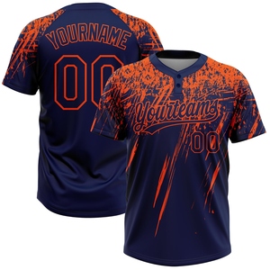 Venta al por mayor directa de la industria: Jersey de sóftbol unisex con dos botones, degradado de acuarela 3D rosa-blanco, el más vendido, personalizado con efecto Tie Dye. - Product Image 6