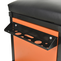 Chariot à outils industriel orange avec 2 tiroirs, compartiment de rangement latéral, capacité de charge de 350 lb pour utilisation en atelier GAPGAR026
