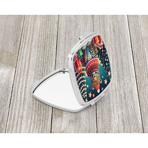 Espejo de maquillaje de viaje compacto de Navidad de leopardo para mujeres y niñas, bolsillo plegable, regalo decorativo de mano, Idea de regalo de Navidad - Product Image 2