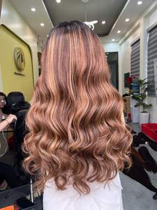 Peluca frontal de cabello humano Remy vietnamita 100% al por mayor, trama única, onda Natural, Color personalizado, Super doble dibujado, ¡el mejor precio! - Product Image 6