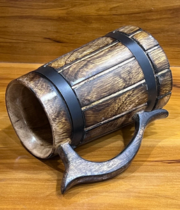 Custom Engraved Modern Handmade Wooden Beer Mug 0.5L Portable Unique <b>Drinkware</b> for Groomsmen Medieval Party or Home Bar - Product Image 2