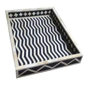 Premium Pure Bone Inlay Serving Tray Dinning Table Decor Decorative Serving Tray For Home Hotel And Restaurant