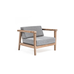 Fauteuil une place en teck gris naturel Copenhagen, un meuble de qualité et durable, adapté à une utilisation en intérieur ou en extérieur. - Product Image 1