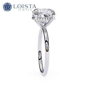 <b>Custom</b> Jewelry 18K White Gold Cushion Cut Lab Grown Diamond Solitaire Engagement <b>Rings</b> - Product Image 3