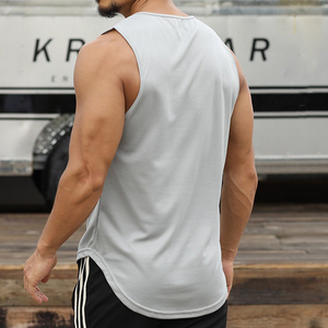 Débardeur de sport décontracté pour hommes, style gilet d'été, en matière légère, avec découpe des emmanchures et col rond, vente en gros - Product Image 4