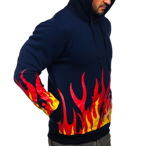 Sudaderas con Capucha de Invierno Personalizadas de Alta Calidad, Unisex, con Estampado de Fuego, OEM, Transpirables, 100% Algodón, Sudadera de Felpa Extra Grande - Product Image 2