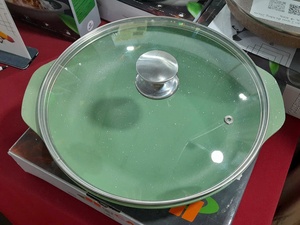 Cazuela antiadherente de primera calidad con tapa de vidrio segura y fácil, utensilios de cocina para uso diario - Product Image 3