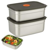 Ensemble de contenants alimentaires empilables en acier inoxydable avec couvercles hermétiques, boîtes de rangement en métal anti-fuite pour la cuisine