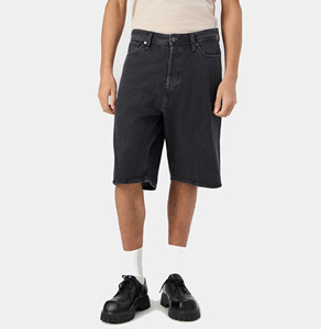 Pantalones Cortos de Mezclilla para Hombre, Diseño de Cintura Alta, Pierna Recta, Lavado Claro, Estilo Casual de Verano, Tejido Transpirable de Algodón - Product Image 4