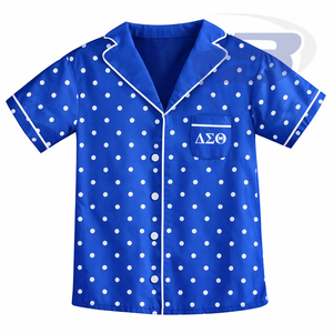 ชุดนอนผ้าซาตินลายจุด Delta Sigma Theta Sorority ระบายอากาศได้ดี เหมาะสำหรับฤดูใบไม้ร่วง สำหรับผู้หญิง DST Sorority - Product Image 1