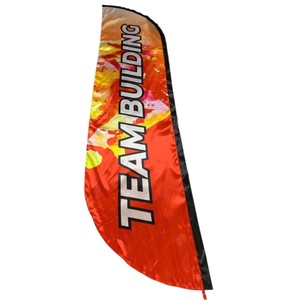 Bandera de Pluma para Ciudad, Roja y Blanca, de Poliéster, Impresión Digital, Duradera, Promocional, con Asta de Aluminio, Forma Rectangular - Product Image 2
