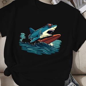 เสื้อยืดผู้หญิงแว่นตากันแดดฉลามผจญภัยในมหาสมุทร - Product Image 1