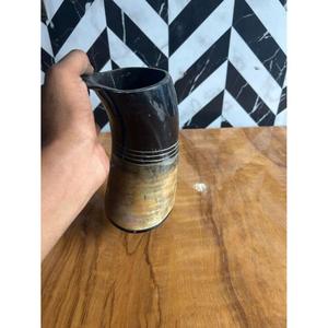 Chope à bière vintage en corne faite à la main avec poignée, motif uni, pour fêtes, articles de bar pour adultes, fournitures événementielles, chopes et gobelets en corne - Product Image 2