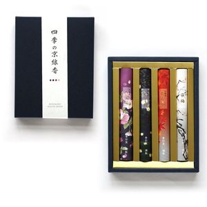 Kosai-do Shiki No Kyo Senko, Set de Regalo de Incienso Japonés, 4 Aromas Surtidos, Bajo Humo, Estilo Kyoto, Premium, Pomelo y Madera Blanca - Product Image 5