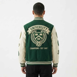 Veste personnalisée avec patch Big Chief et style rétro baseball, en laine et cuir, veste universitaire vintage de style Letterman - Product Image 4