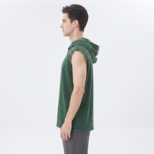 Camiseta sin mangas para hombre, para gimnasio, fitness, entrenamiento, poliéster/algodón, antipilling, transpirable, ecológica, cuello redondo. - Product Image 3