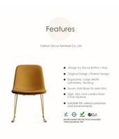 Chaises de repos rembourrées à base en acier pour espace de détente communautaire et de pause-café des employés de bureau