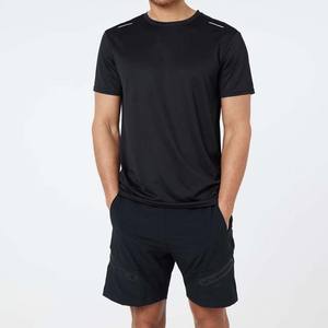 Conjunto Deportivo de Verano 2026 para Hombre, Camiseta de Manga Corta de Color Sólido Informal, Pantalones Cortos Deportivos Transpirables de Poliéster/Algodón, Color Negro - Product Image 1