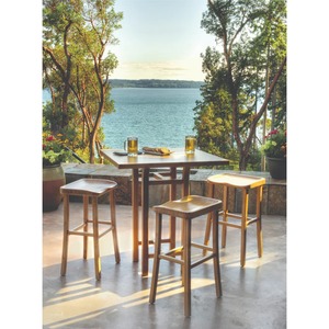 Premium Solid Teak Wood <b>Bar</b> <b>Table</b> with Rustic Finish, <b>Square</b> Dining <b>Table</b> for Hospitality, Cafe, Restaurant and Home Interior - Product Image 2