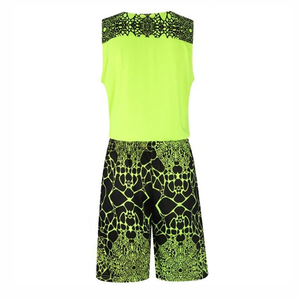 Conjunto de Camiseta de Baloncesto sin Mangas para Hombre, Estampado Geométrico, Poliéster, Absorbe la Humedad, Ajustado, Ropa Deportiva de Verano - Product Image 2