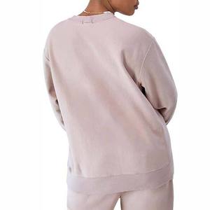 Sweat-shirt surdimensionné à col rond pour femme, couleur unie, manches longues, tricoté en coton et fibre de bambou, respirant, pour l'automne - Product Image 5