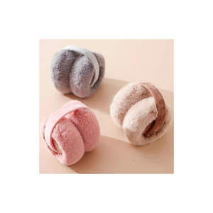 Plush Bunny <b>Ear</b> <b>Muffs</b> With Attached Scarf In Cream Pink Gray And Rose Colors For Warmth And Style - Product Image 6