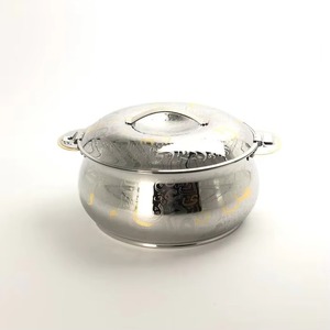 Casserole durable en acier inoxydable argenté, idéale pour une utilisation simple en cuisine et pour servir les repas en famille, fabriquée à la main en Inde - Product Image 5