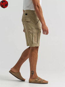 Shorts cargo pour hommes, écologiques, tissés, taille mi-haute, avec logo sur le devant, respirants, séchage rapide, multi-poches, décontractés, utilitaires, pour la randonnée en plein air - Product Image 3