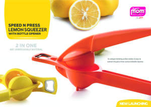 ที่คั้นมะนาวและผักผลไม้แบบมือหมุน Anax Plastic Kitchen Gadget ใช้งานง่าย ทำความสะอาดง่าย ล้างมือเท่านั้น ชิ้นเดียว - Product Image 2