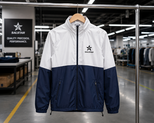 Custom High Quality <b>Men</b>’s Sports Track <b>Jacket</b> Windbreaker Training Two Tone <b>White</b> Blue <b>Jacket</b> Polyester Athletic Teamwear <b>Jacket</b> - Product Image 5