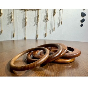 Handmade Solid Wood <b>Bangles</b> Vintage Style Wooden <b>Bracelets</b> with Smooth Finish - Product Image 1