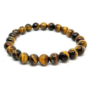 Pulsera de Ojo de Tigre Natural de 8mm, Pulseras de Piedras Preciosas Elásticas, Cristal Curativo, Piedra de Protección, Unisex, Venta al Por Mayor - Product Image 1
