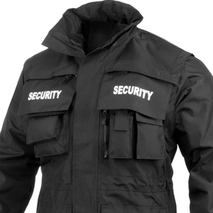 Veste de sécurité noire multi-poches, veste de travail à capuche, uniforme de sécurité extérieur, veste coupe-vent durable, manteau de terrain - Product Image 5
