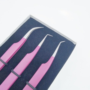 แหนบคีบขนตาสแตนเลสแบบยั่งยืนเคลือบผงสีม่วง45องศา - Product Image 4