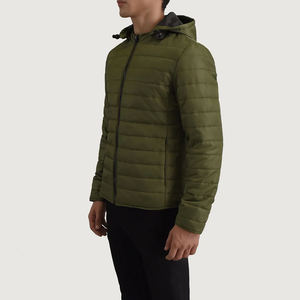 Winter Outdoor Men Heated Puffer Jacket Silk <b>Lined</b> Canvas Warm Quilted Bubble <b>Coat</b> Lightweight Packable Hooded Windproof Fashion - Product Image 5