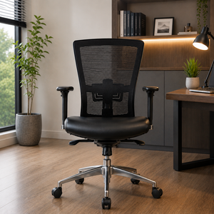 Chaise de bureau exécutive KINSHA, pivotante, ergonomique, base en acier, hauteur réglable, pour usage domestique et commercial - Product Image 1