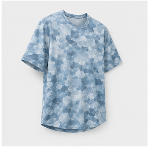 Custom Glacier <b>Blue</b> Crystal Chip Camouflage Print <b>Mens</b> Short Sleeve Crew Neck T-<b>Shirt</b> MTS-CAMO-0021 - Product Image 2