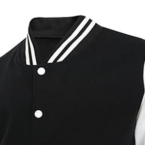 Wholesale OEM Chenille Letter Embroidery Patches Custom Logo College <b>Leather</b> Sleeve Black Wool Varsity Baseball Letterman <b>Jacket</b> - Product Image 2