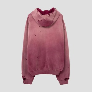 Sweats à capuche streetwear vintage délavés en coton et polyester, coupe oversize et carrée, épaules tombantes, options de broderie effet usé disponibles, MOQ 10 - Product Image 6