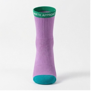 Crew <b>Socks</b> Geometric Pattern Blue Breathable <b>Running</b> <b>Socks</b> for Adults Spring Season - Product Image 1